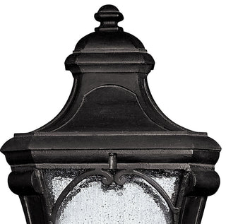 Trafalgar Outdoor Post/Pier Mount, Museum Black With Clear Seedy Glass