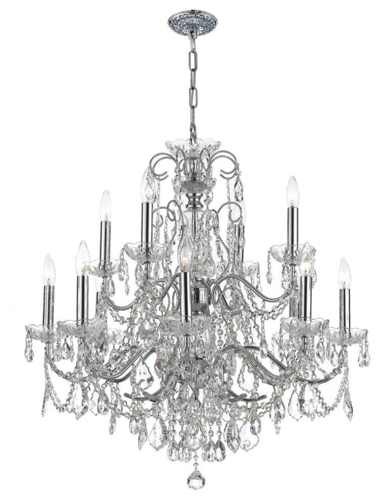 Crystorama 3228-CH-CL-I, 12-Light Chandelier, Polished Chrome