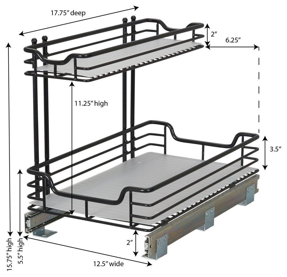 2 Tier Sliding Cabinet Organizer