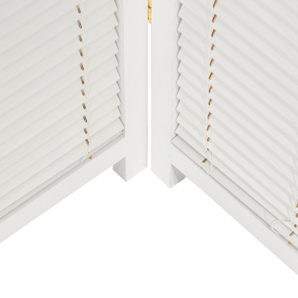 6' Tall Adjustable Shutter Room, White, 3 Panel