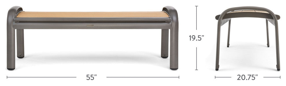 Harper All-Weather Aluminum, Poly-Resin 55" Dining Bench