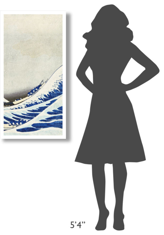"The Great Wave of Kanagawa (right)" Digital Paper Print by Hokusai, 20"x38"