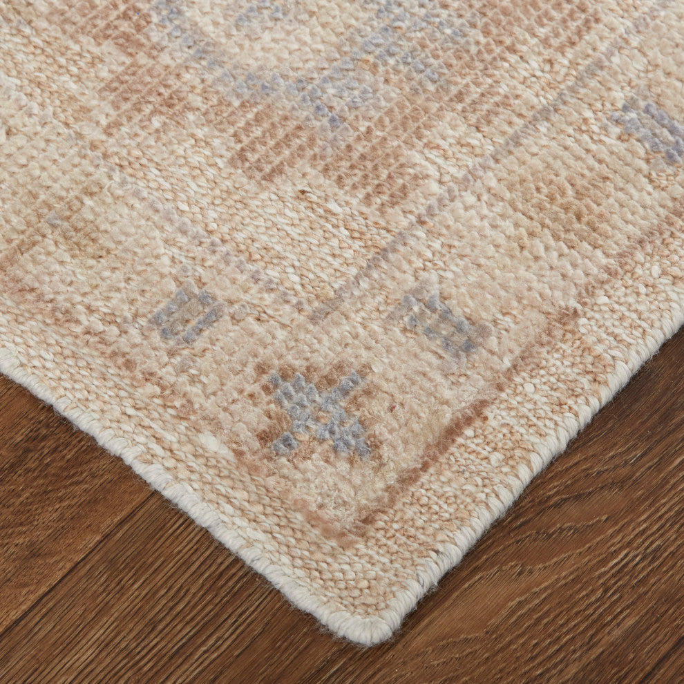 Weave & Wander Tierney Eco Friendly PET Oushak Rug, Ivory Tan/Stone Blue, 2' X 3