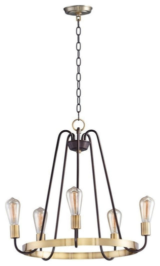Maxim Lighting Haven 5-Light Chandelier, Bronze/Antique Brass