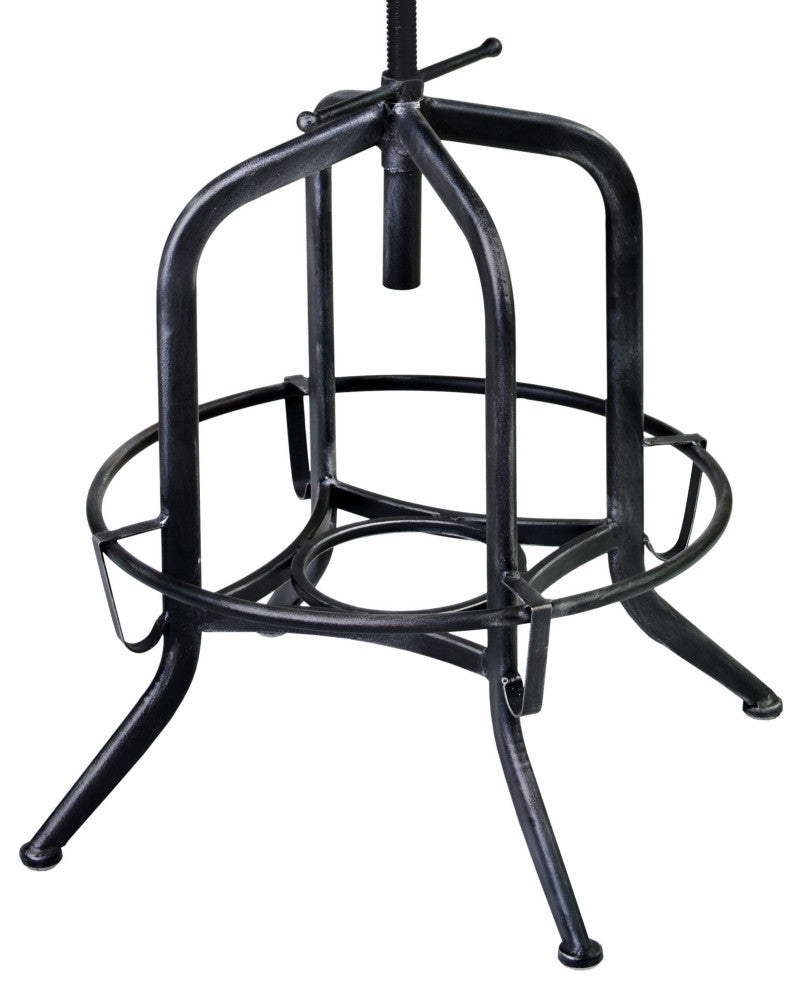 Brown and Black Adjustable Industrial Style Bar Stool