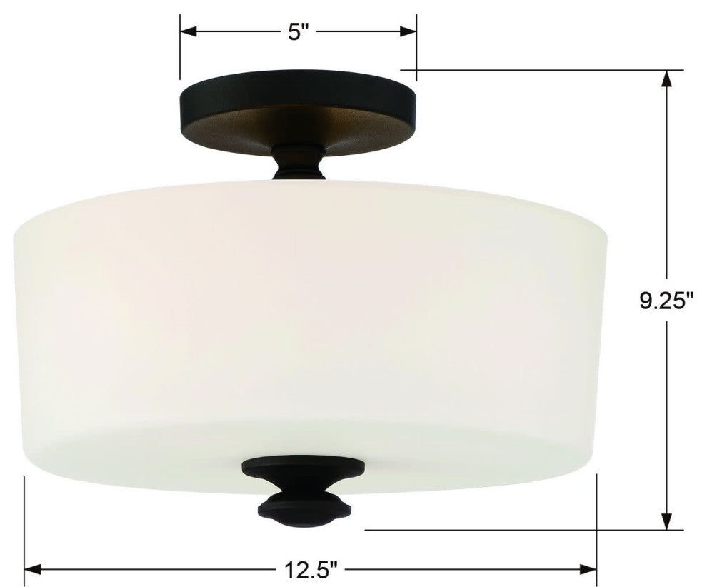 Crystorama Lighting Group TRA-A3302 Travis 2 Light 13"W - Black Forged