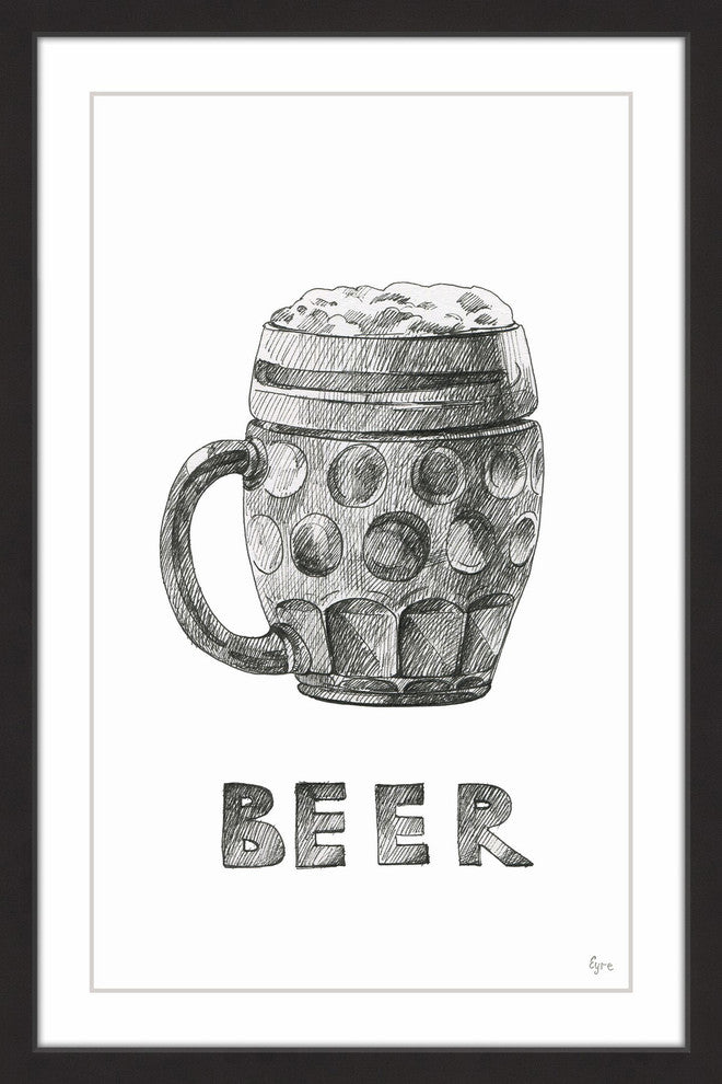 "Beer Foam II" Framed Painting Print, 30"x45"