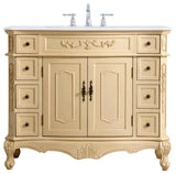 Elegant VF10142LT 42"Single Bathroom Vanity, Light Antique Beige