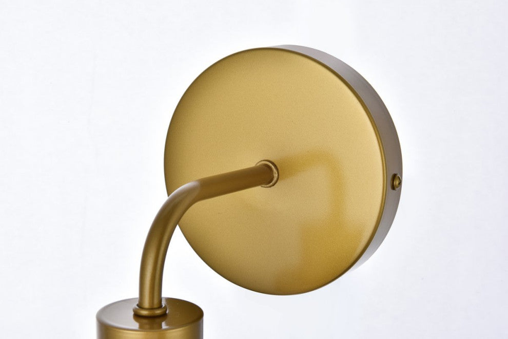 Helen 1-Light Bath Sconce, Brass With Clear Shade