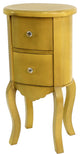 29" X 15" X 12" Yellow 2 Drawer Funny Doll-Like Wooden End Table
