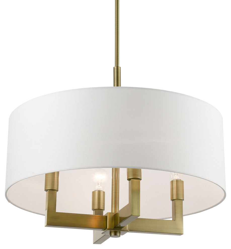 Cresthaven 4 Light Antique Brass Pendant Chandelier