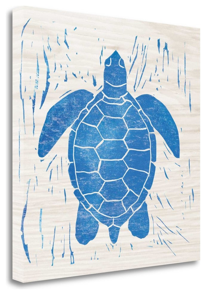 "Sea Creature Turtle Blue" By Courtney Prahl, Giclee on Gallery Wrap Canvas