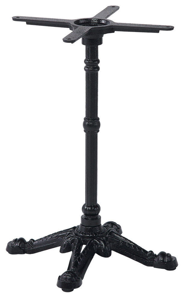 4-Prong Cast Iron Outdoor French Bistro Table Base - Black
