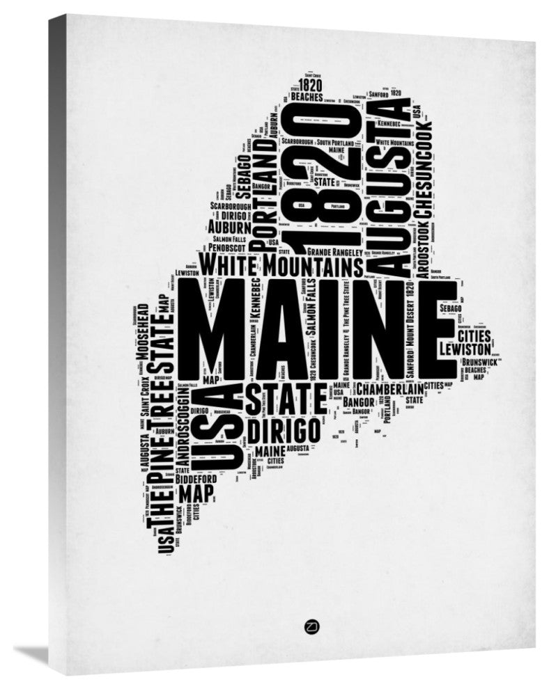 "Maine Word Cloud 2" Fine Art Print