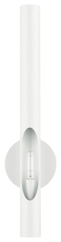 Shiny White Contemporary, Minimal, Industrial, Urban, Sleek Single Sconce