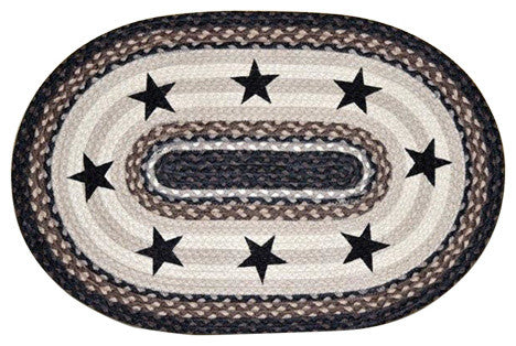 Black Stars Oval Patch 20"x30"