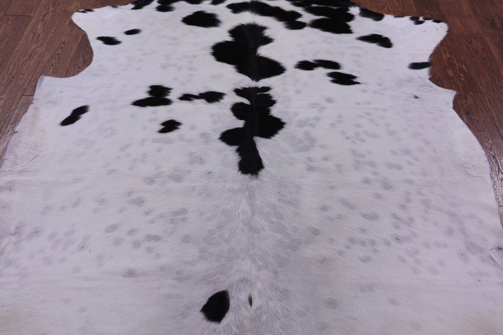 Black and White Natural Cowhide Rug 7' 0" X 6' 7" C1680