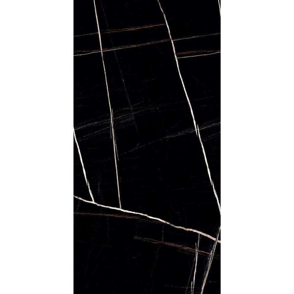 Porcelain Marble Look Wall and Floor Tile Sahara Noir, 48x48