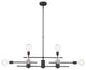 Delphi- 8 Light Island Pendant - Black Finish