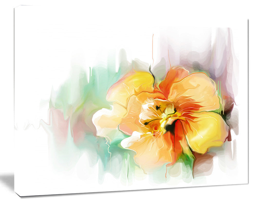 Beautiful Yellow Flower Drawing, Extra Large Floral Wall Art, 40"x30"