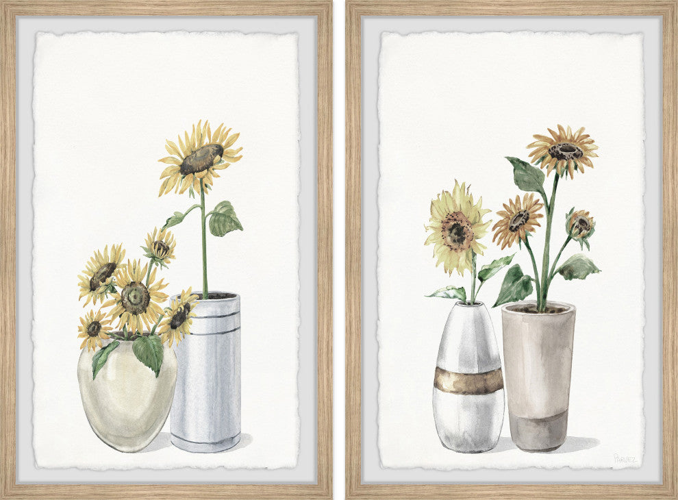 Sunflower Joy Diptych, Set of 2, 16x24 Panels