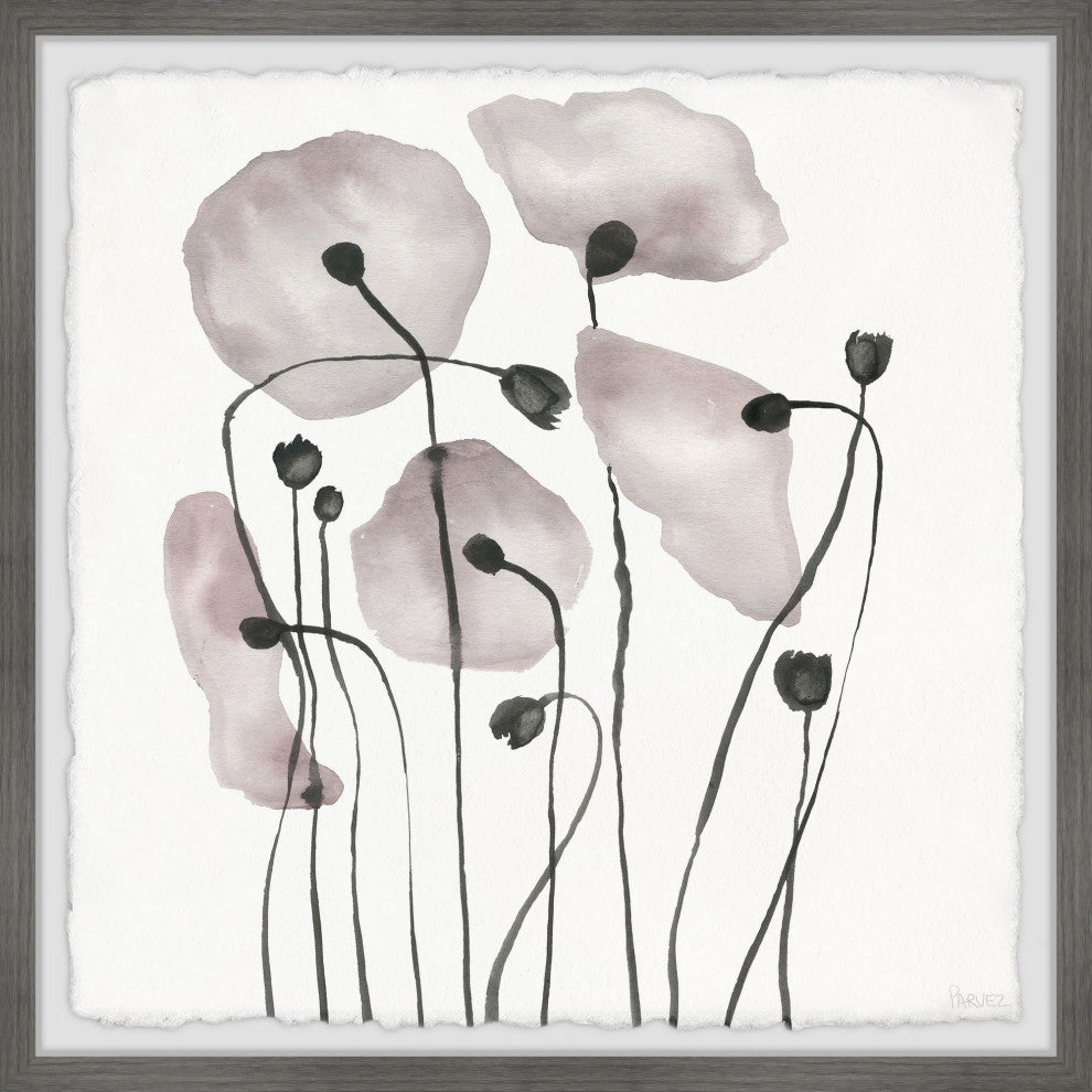 "Pink Poppy Bloom" Framed Painting Print
