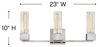 Hinkley Xander Medium Three Light Vanity, Polished Nickel