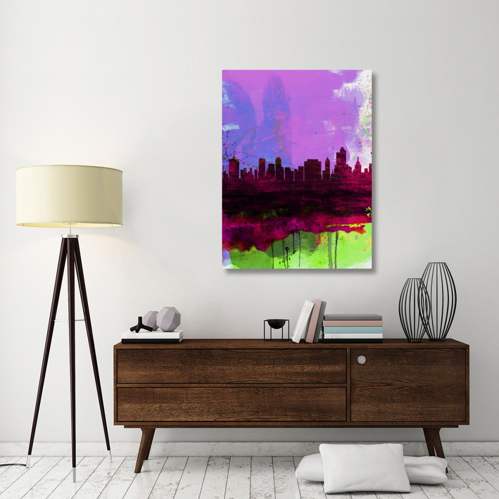 "Tulsa Watercolor Skyline 2" Fine Art Print