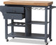 Sunderland Coastal, Farmhouse Gray Wood Kitchen Cart