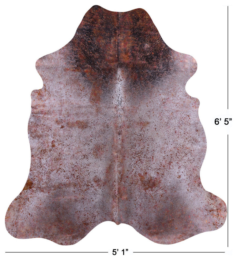 Coral Metallic Cowhide Rug 6' 5" X 5' 1" C2131
