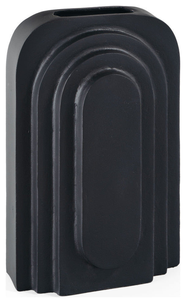 Calyx Metal Table Vase, Large Black