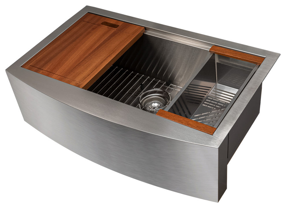 33" Moritz Farmhouse Apron Mount Single Bowl Stainless Steel Kitchen Sink
