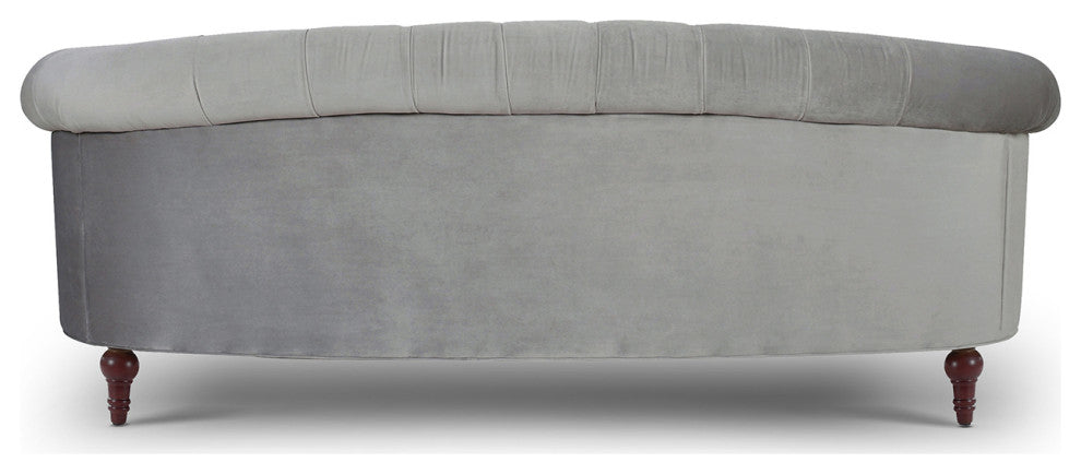 La Rosa Victorian Chesterfield Tufted Sofa, Opal Gray Velvet