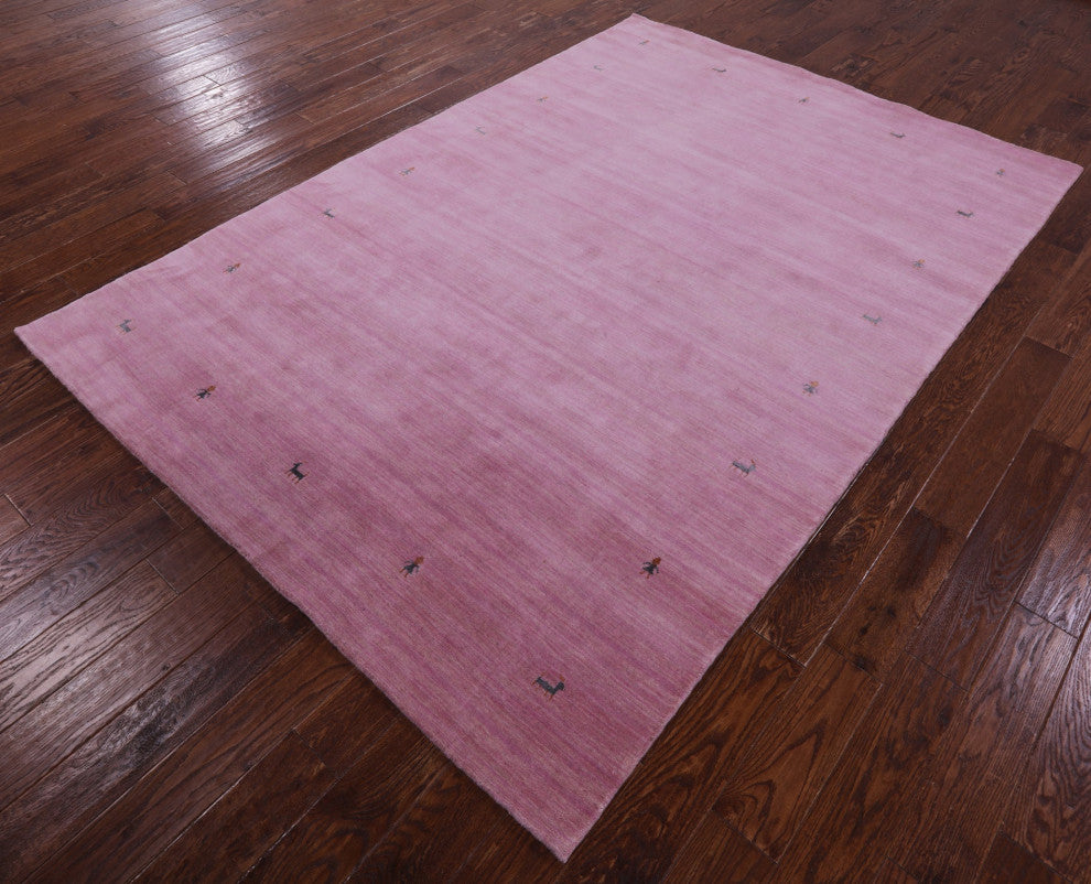 6' 0" X 9' 0" Persian Gabbeh Hand Knotted Wool Rug - Q15309