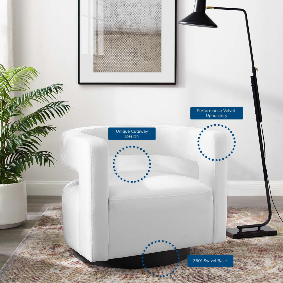 Armchair Accent Chair, Velvet, White, Modern, Living Lounge Hotel Hospitality
