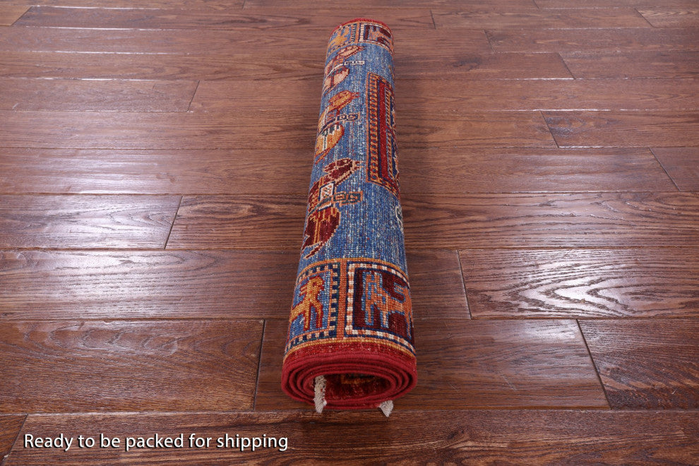 Handmade Antiqued Pazyryk Historical Design Rug 2' 8" X 4' 3" Q10976