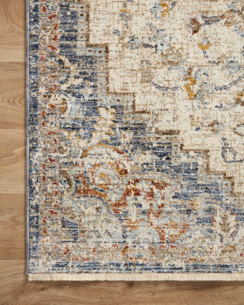 Loloi II Sorrento Ivory/Fiesta 5'3"x7'6" Area Rug