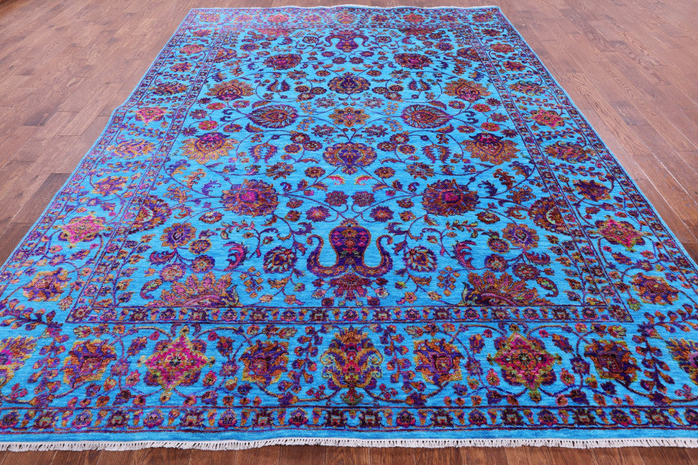 9' 0" X 12' 2" Persian Handmade Wool & Silk Rug - Q13495