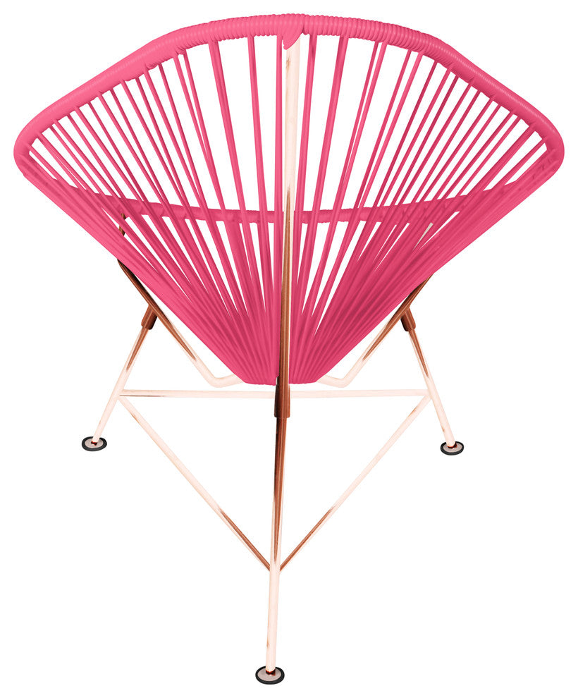 Junior Indoor/Outdoor Handmade Acapulco Chair, Pink Weave, Copper Frame