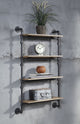 ACME Brantley Wall Rack With 4 Shelves, Oak and Sandy Black Finish