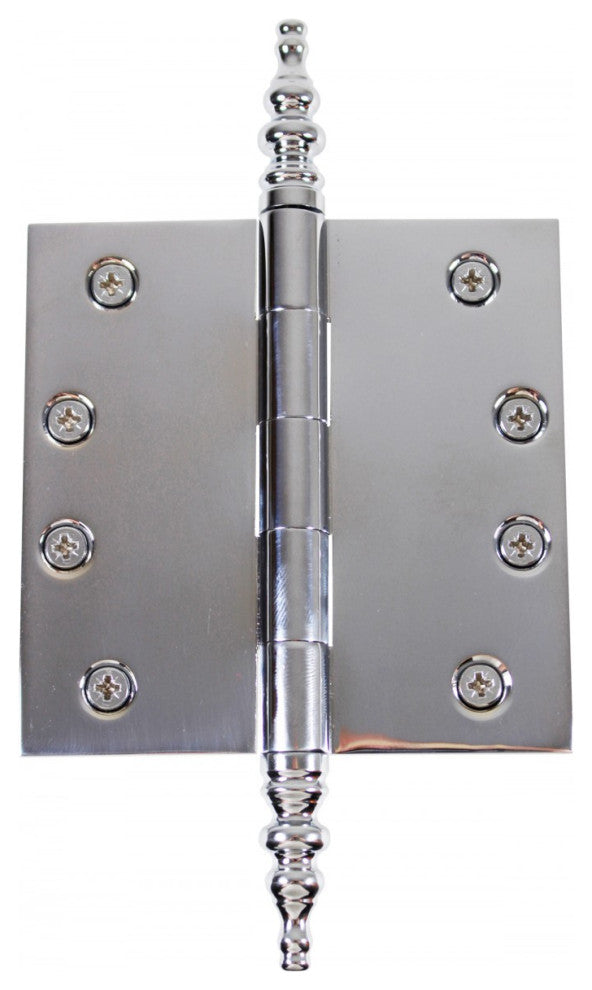 Chrome Solid Brass Cabinet Hinge Temple Tip 4" |