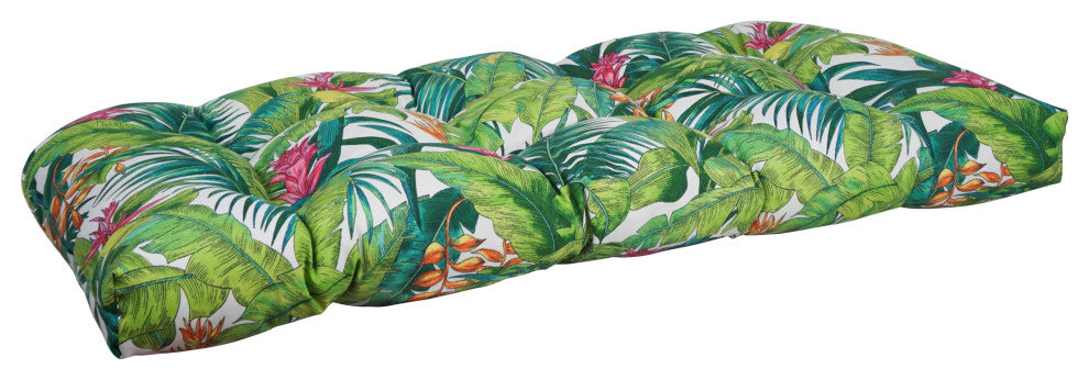 42"X19" U-Shaped Patterned Polyester Tufted Settee/Bench Cushion, Corazon Island