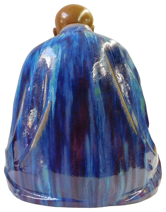 Chinese Ceramic Blue Glaze Sitting Buddha Statue