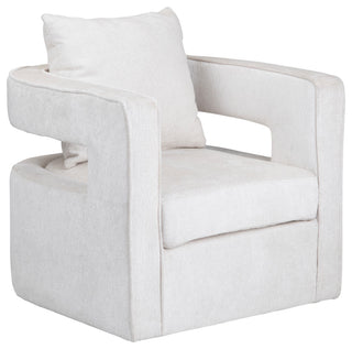 Chic White Upholstered Accent Chair