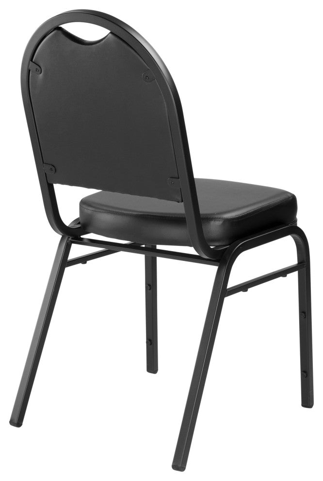 NPS 9200 Premium Vinyl Stack Chair, Panther Black Seat/ Black Frame