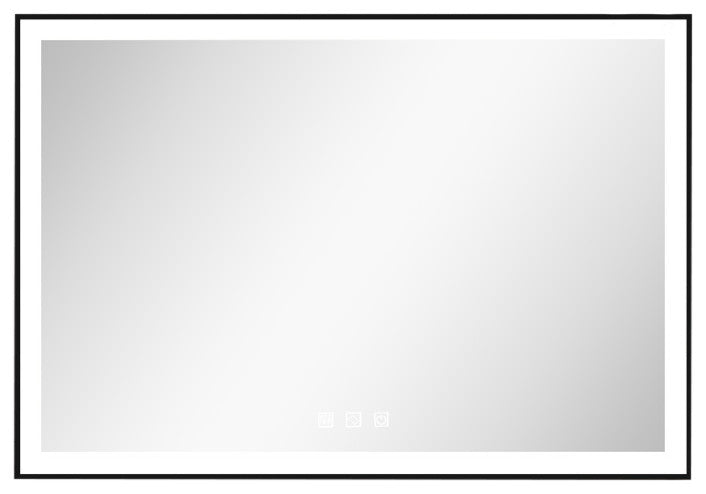 Kiva-Rhyme Black Framed LED Vanity Wall Mounted Mirror, 24x32", 3 Buttons, 40"x32