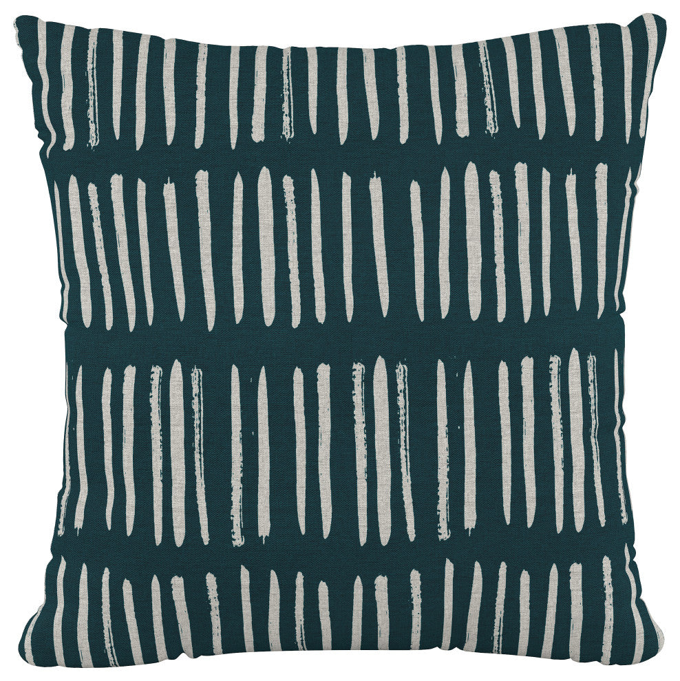 18" Decorative Pillow, Polyester Insert, Dash Turquoise
