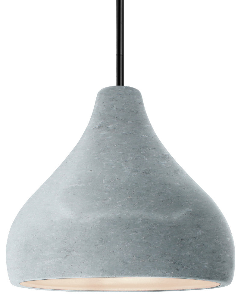 Radiance Medium Droplet 1-Pendant, Concrete/Matte Black/Rigid Stem Kit, LED