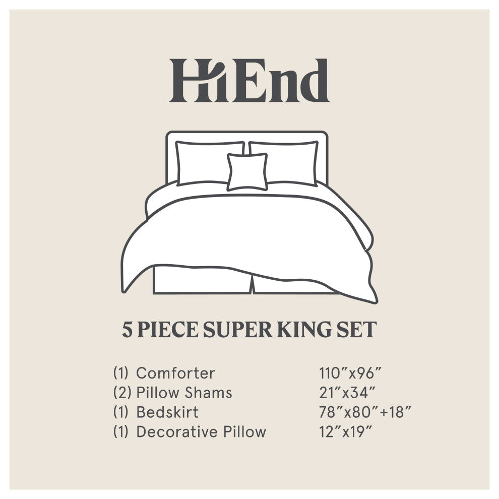 Highland Lodge Olive Brown Rustic Bedding 5 Piece Comforter Set, Super King