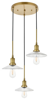 Brass Finish 3-Light Pendant